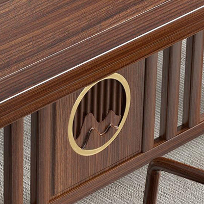 Solid Elm Wood Gongfu Tea Table Set — Zen Style