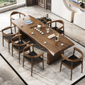 Tea Table Set | Solid Log Wood Tenon Mortise 5 Chairs Heater
