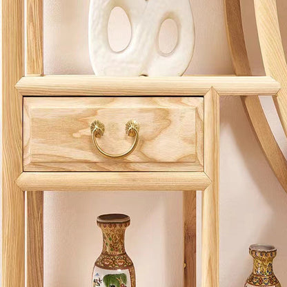 Wood Curio Cabinet Display Shelf Tenon-Mortise – 196cm