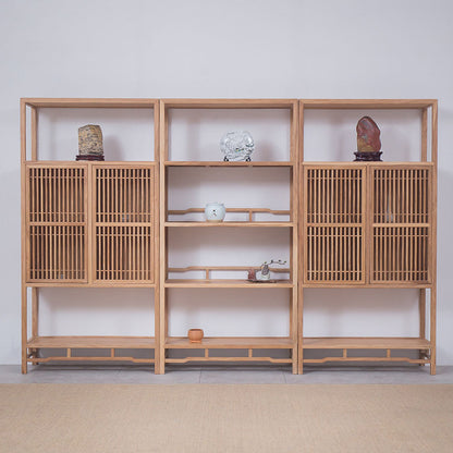 Elm Wood Display Cabinet Tea Cabinet – 300cm Curio Shelf