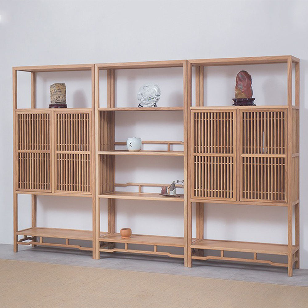 Elm Wood Display Cabinet Tea Cabinet – 300cm Curio Shelf