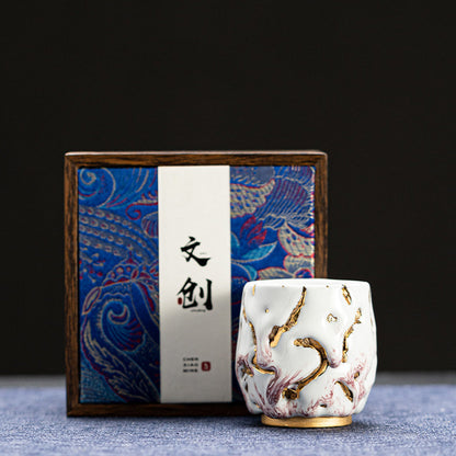 Gongfu Tea Cup Shinoyaki Gold Ceramic Handcrafted