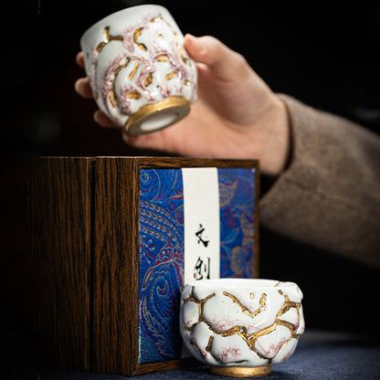 Gongfu Tea Cup Shinoyaki Gold Ceramic Handcrafted