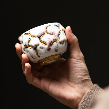 Gongfu Tea Cup Shinoyaki Gold Ceramic Handcrafted