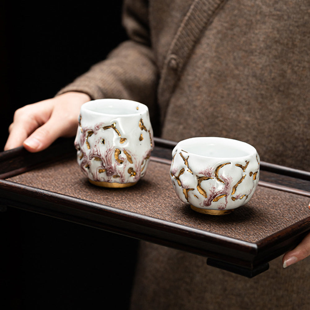 Gongfu Tea Cup Shinoyaki Gold Ceramic Handcrafted