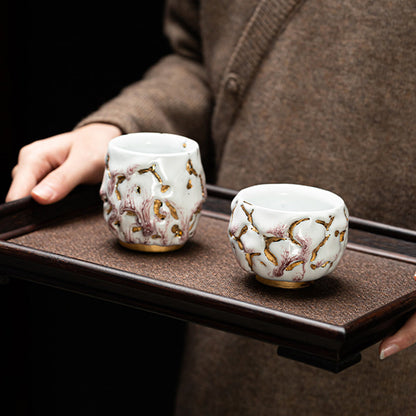 Gongfu Tea Cup Shinoyaki Gold Ceramic Handcrafted