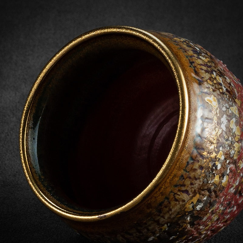 Gongfu Tea Cup Kiln Glaze Gold Accent – 150ml CEO Cup 4 Colors