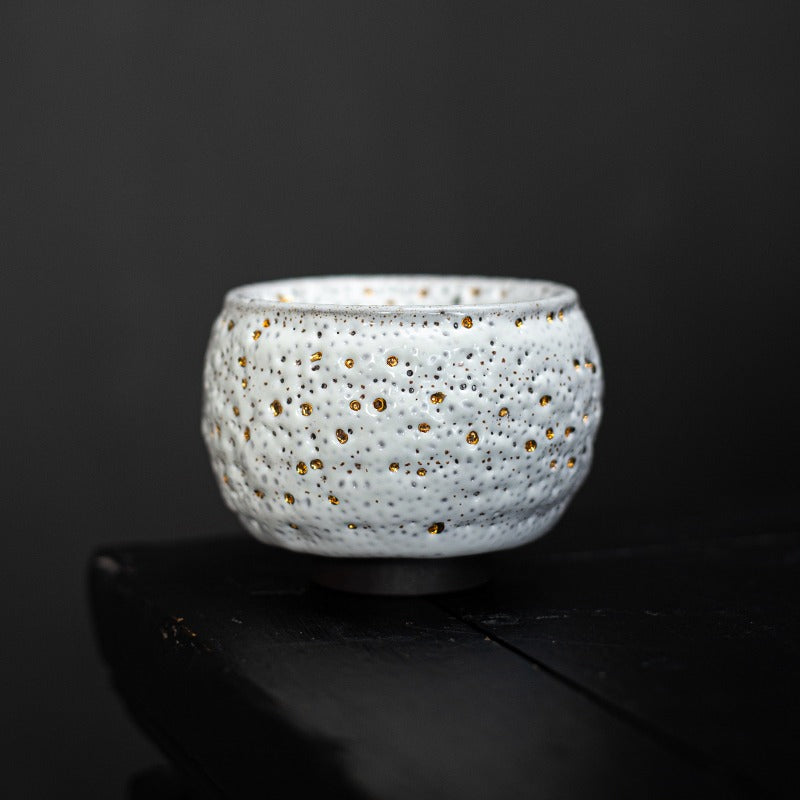 Ceramic Gongfu Tea Cup Gold Glaze Hand-Decorated 120ml