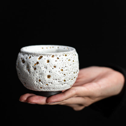 Ceramic Gongfu Tea Cup Gold Glaze Hand-Decorated 120ml