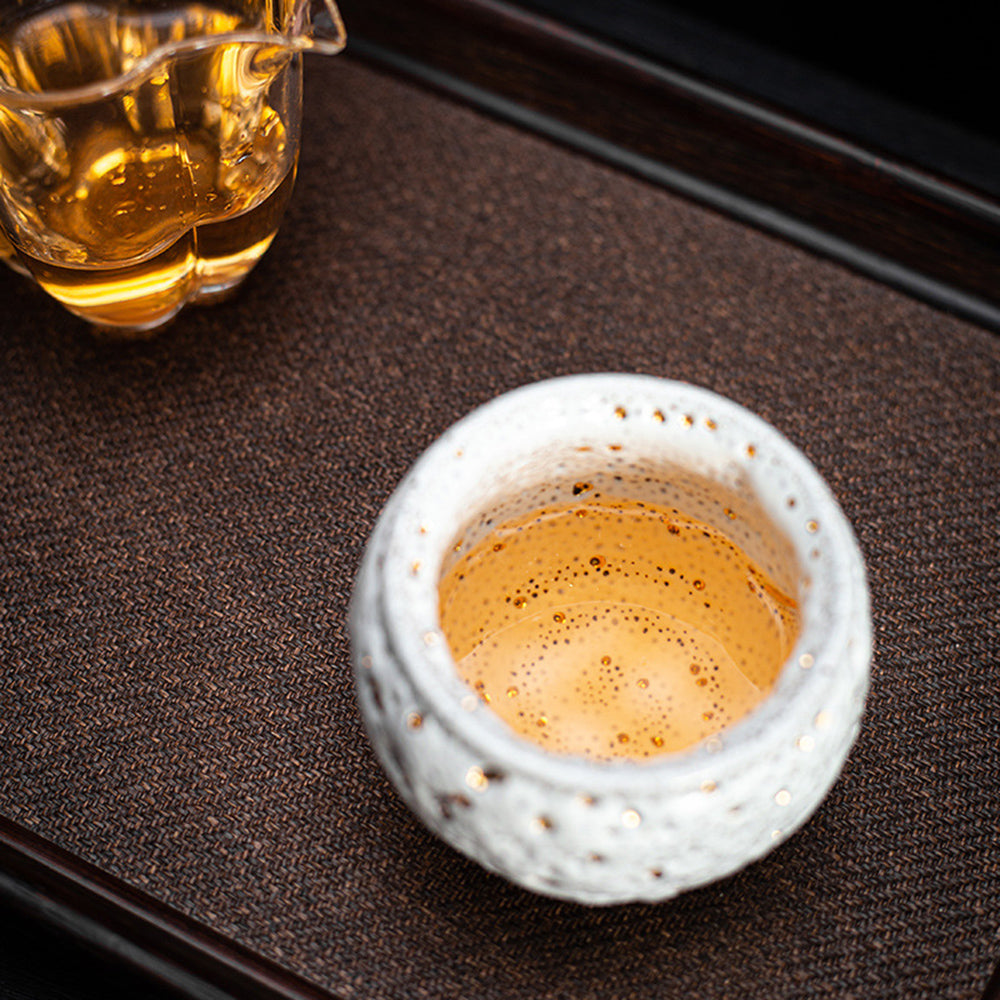 Ceramic Gongfu Tea Cup Gold Glaze Hand-Decorated 120ml