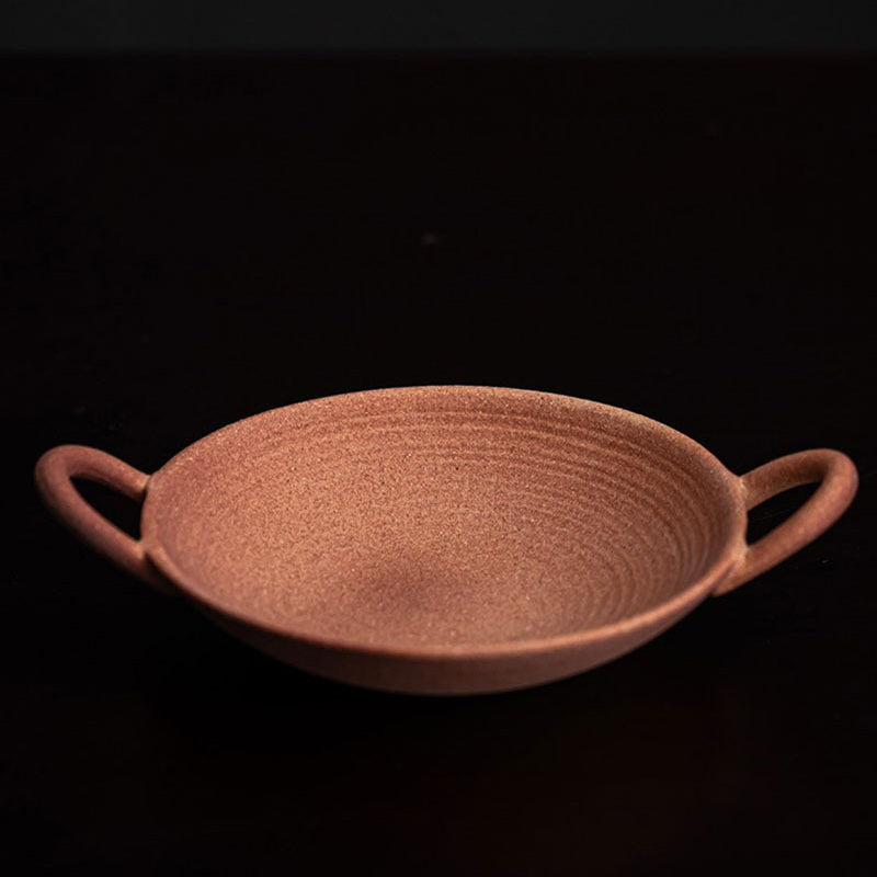 Tiger Coarse Pottery Tea Warmer Stove | Hand-Carved 1300°C
