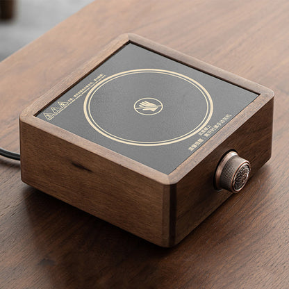 Tea Stove Heater Walnut Far-Infrared Adjustable Copper Knob