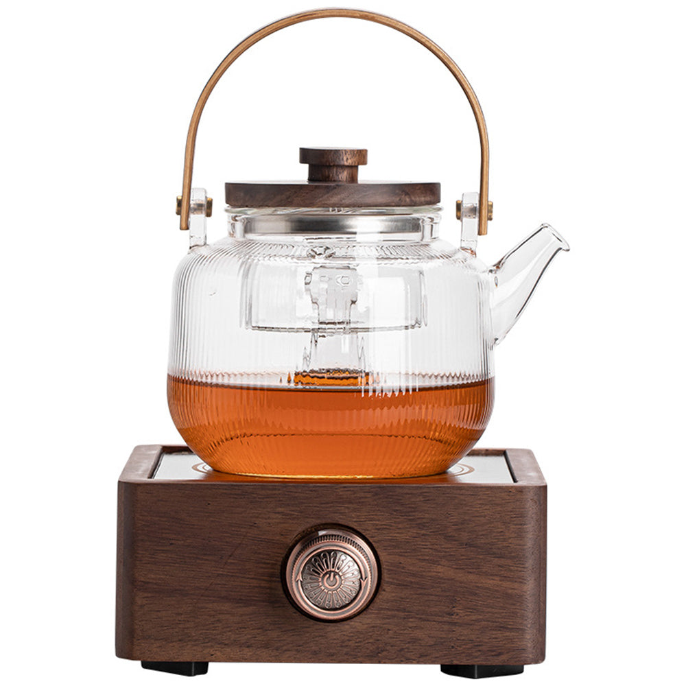 Tea Stove Heater Walnut Far-Infrared Adjustable Copper Knob