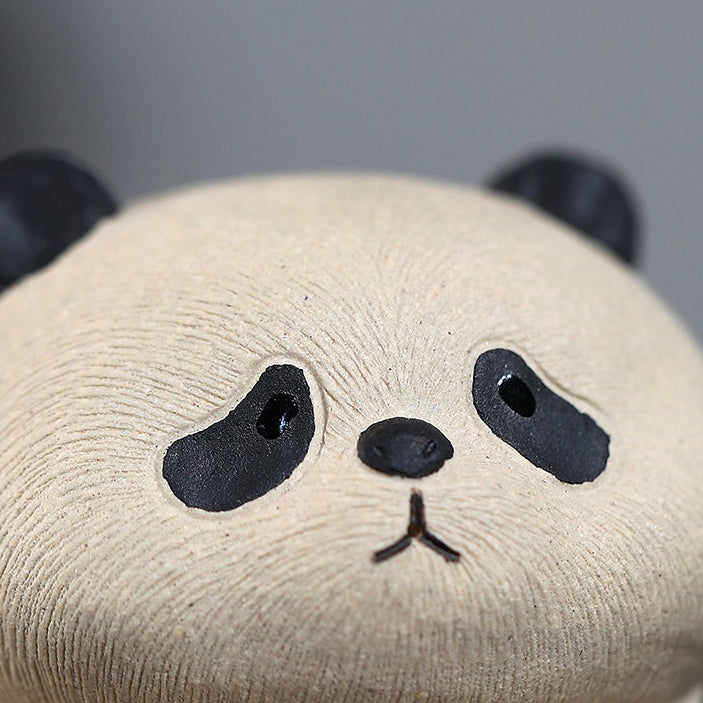 Clay Panda Tea Pet Handmade White Clay Tea Table