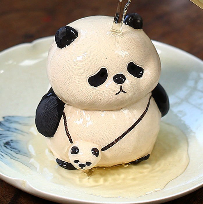 Clay Panda Tea Pet Handmade White Clay Tea Table
