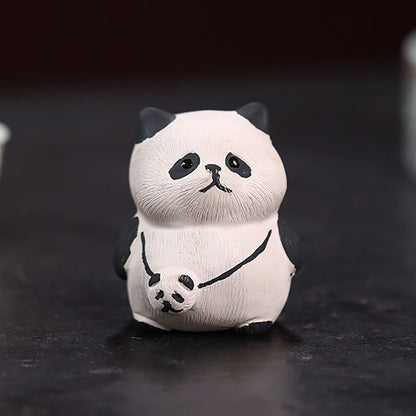 Clay Panda Tea Pet Handmade White Clay Tea Table