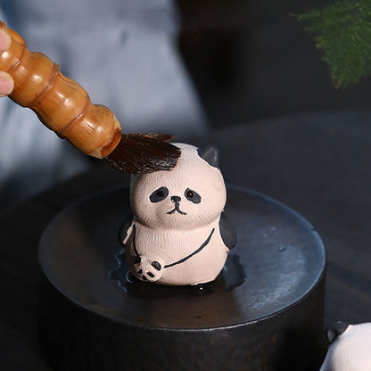 Clay Panda Tea Pet Handmade White Clay Tea Table