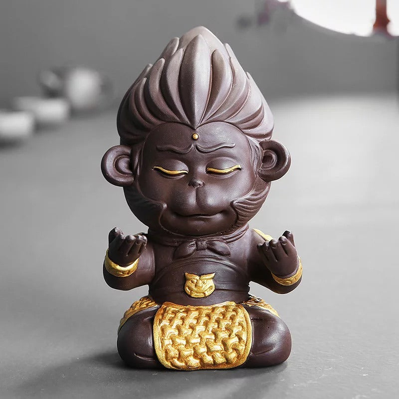 Monkey King Tea Pet Yixing Clay Sun Wukong Gold Armor 2 Clay