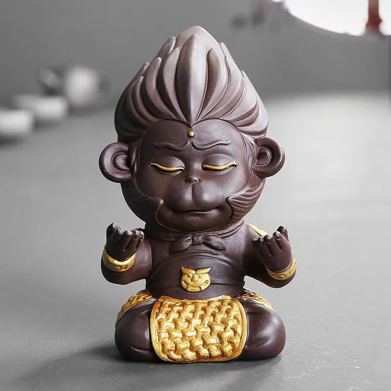 Monkey King Tea Pet Yixing Clay Sun Wukong Gold Armor 2 Clay