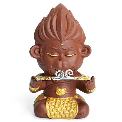 Monkey King Tea Pet Yixing Clay Sun Wukong Gold Armor 2 Clay