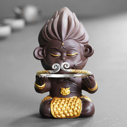 Monkey King Tea Pet Yixing Clay Sun Wukong Gold Armor 2 Clay