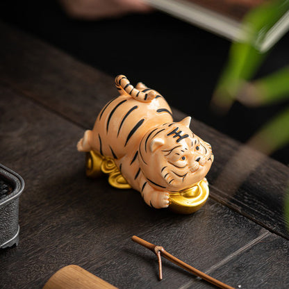 Tiger Ceramic Tea Pet Auspicious | Chinese Tea Tray Ornament