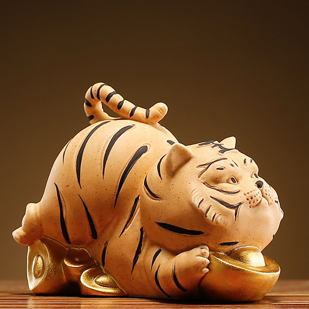 Tiger Ceramic Tea Pet Auspicious | Chinese Tea Tray Ornament