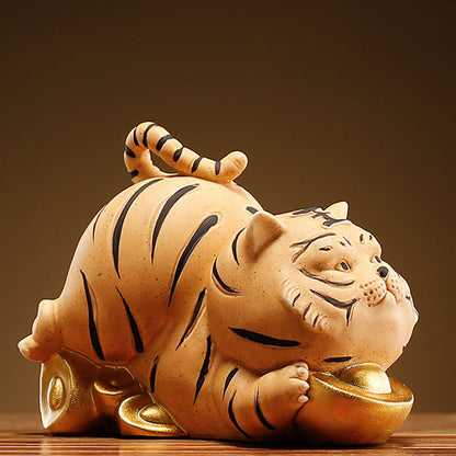 Tiger Ceramic Tea Pet Auspicious | Chinese Tea Tray Ornament