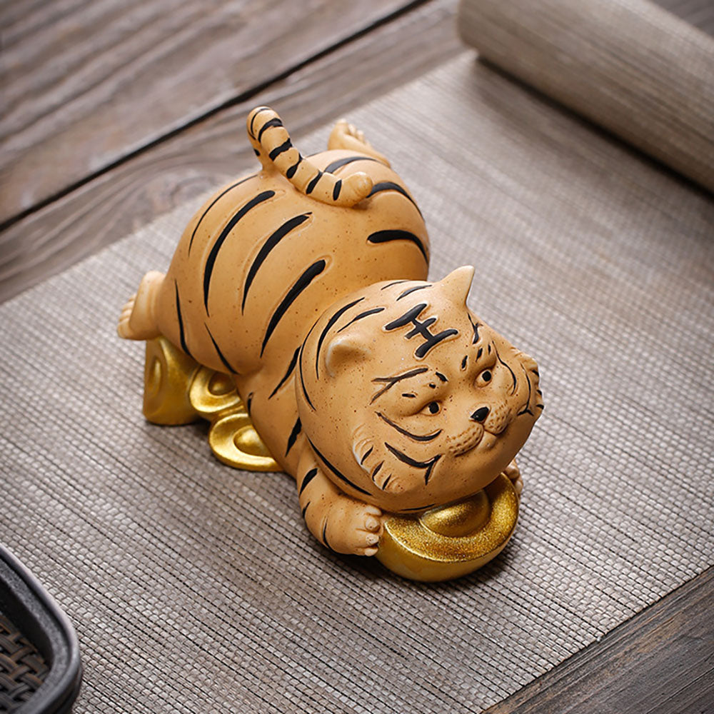 Tiger Ceramic Tea Pet Auspicious | Chinese Tea Tray Ornament