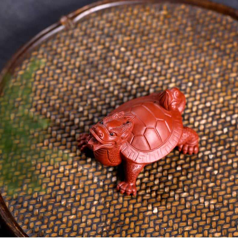 Handmade Purple Clay Dragon Turtle Tea Pet