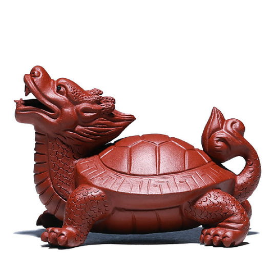 Handmade Purple Clay Dragon Turtle Tea Pet
