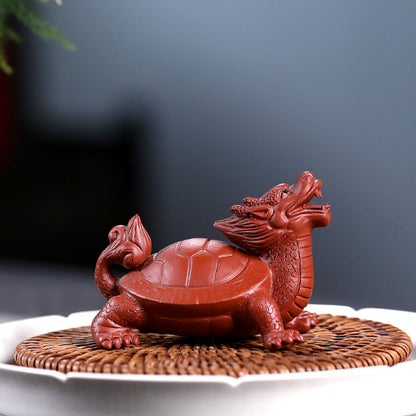 Handmade Purple Clay Dragon Turtle Tea Pet