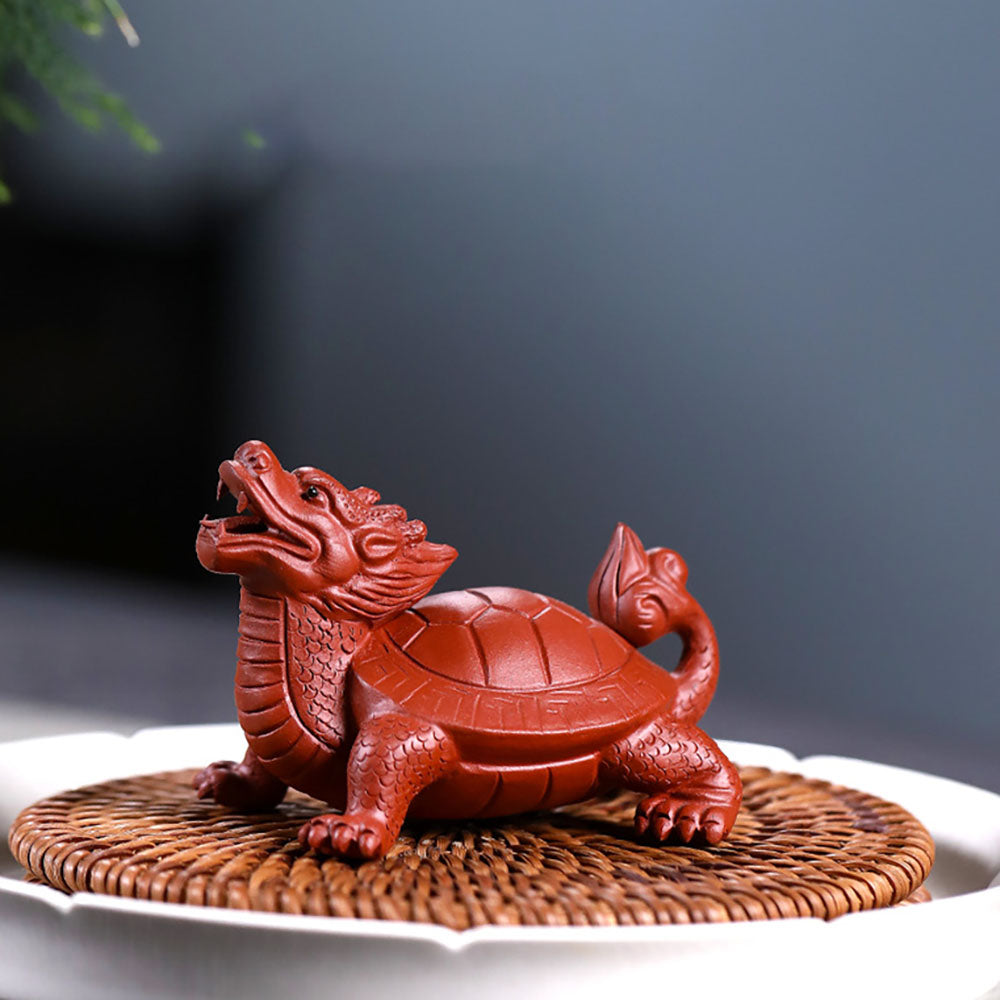 Handmade Purple Clay Dragon Turtle Tea Pet