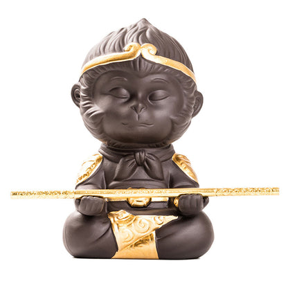 Yixing Clay Tea Pet – Monkey King Wukong Figurine