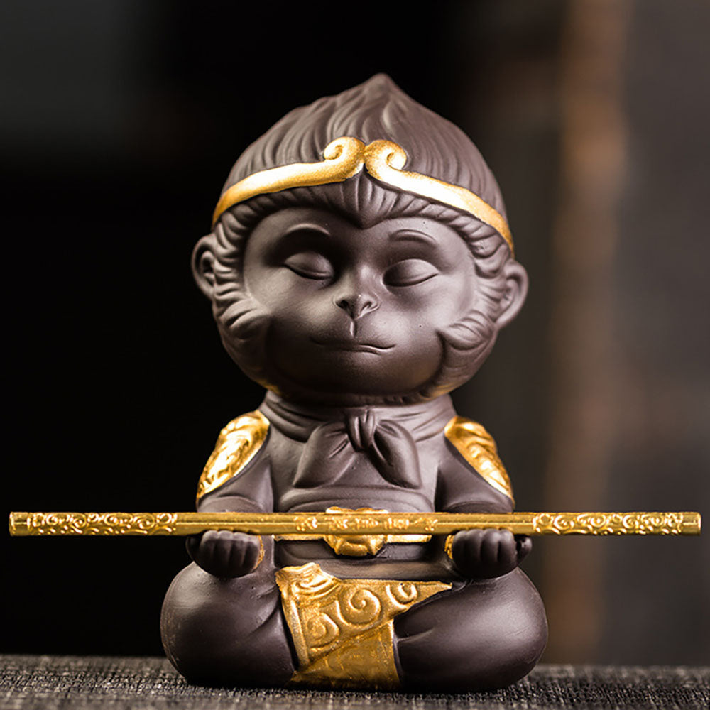 Yixing Clay Tea Pet – Monkey King Wukong Figurine