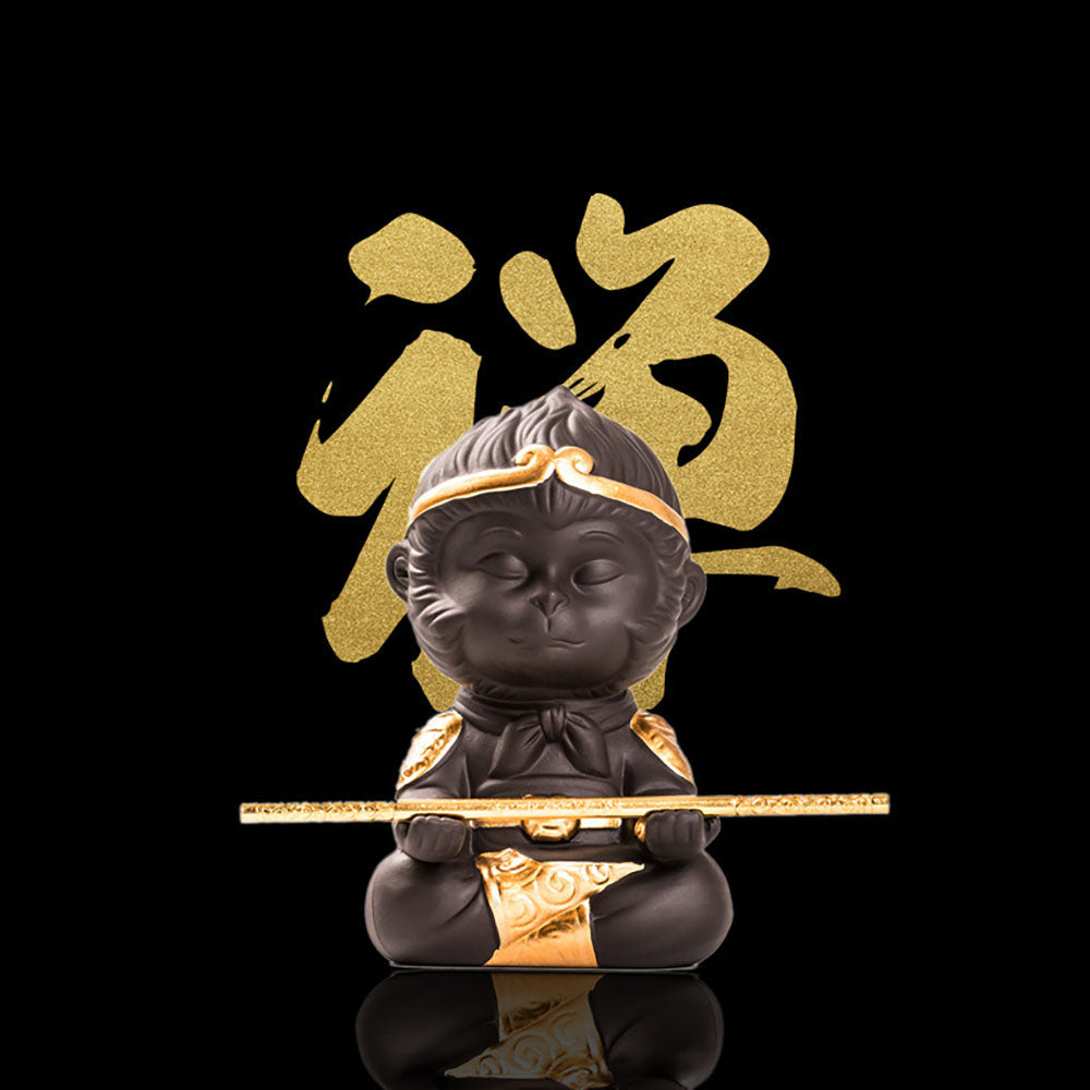 Yixing Clay Tea Pet – Monkey King Wukong Figurine