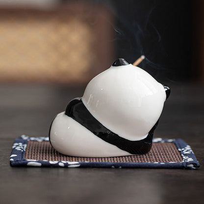 Tea Pet Panda Incense Holder – Porcelain Lying Panda Figurine
