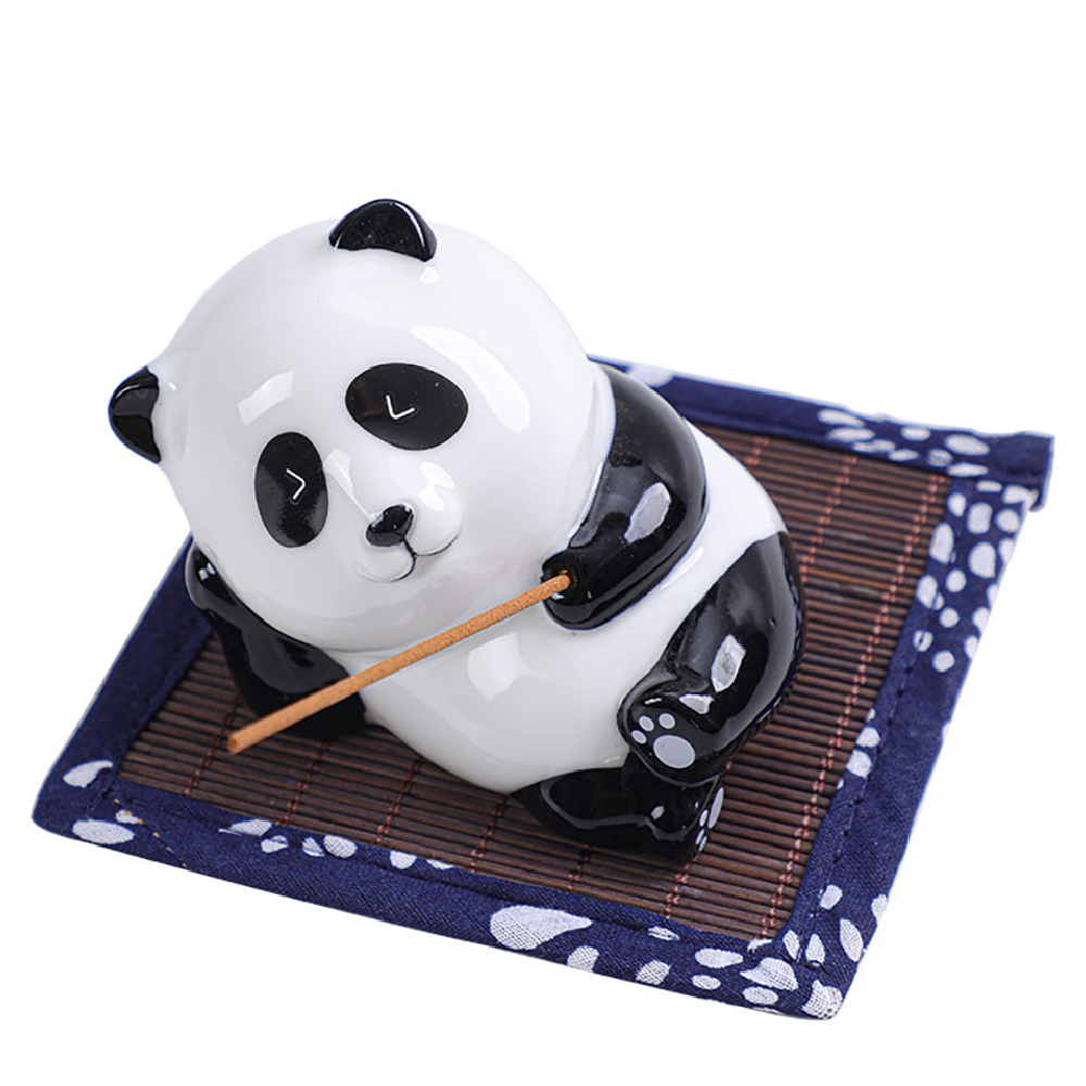 Tea Pet Panda Incense Holder – Porcelain Lying Panda Figurine