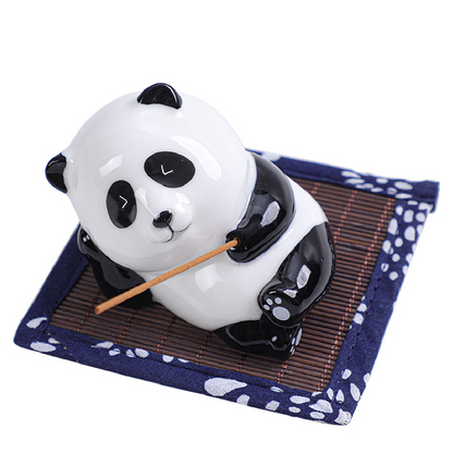 Tea Pet Panda Incense Holder – Porcelain Lying Panda Figurine
