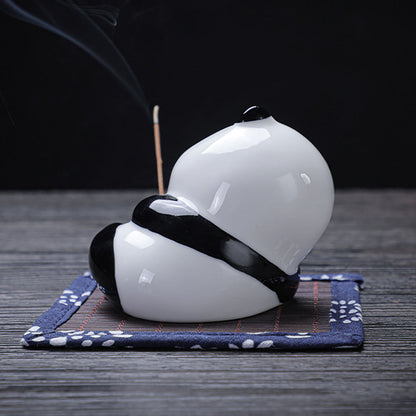 Tea Pet Panda Incense Holder – Porcelain Lying Panda Figurine