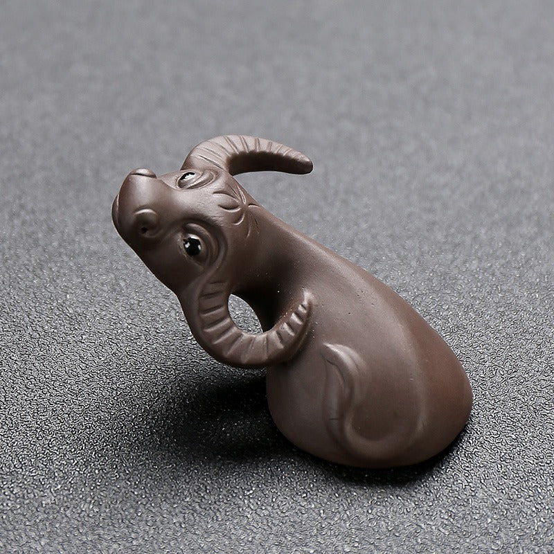 Yixing Clay Tea Pet Buffalo Eight Diagrams Hand Carved