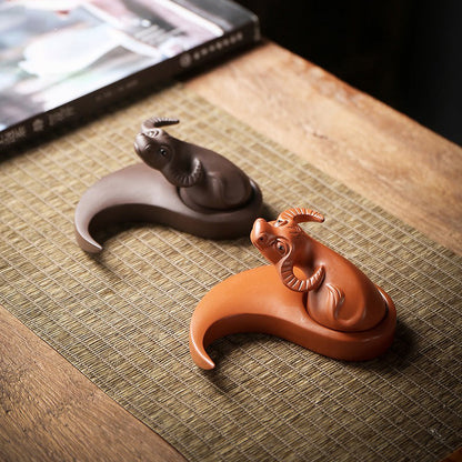 Yixing Clay Tea Pet Buffalo Eight Diagrams Hand Carved