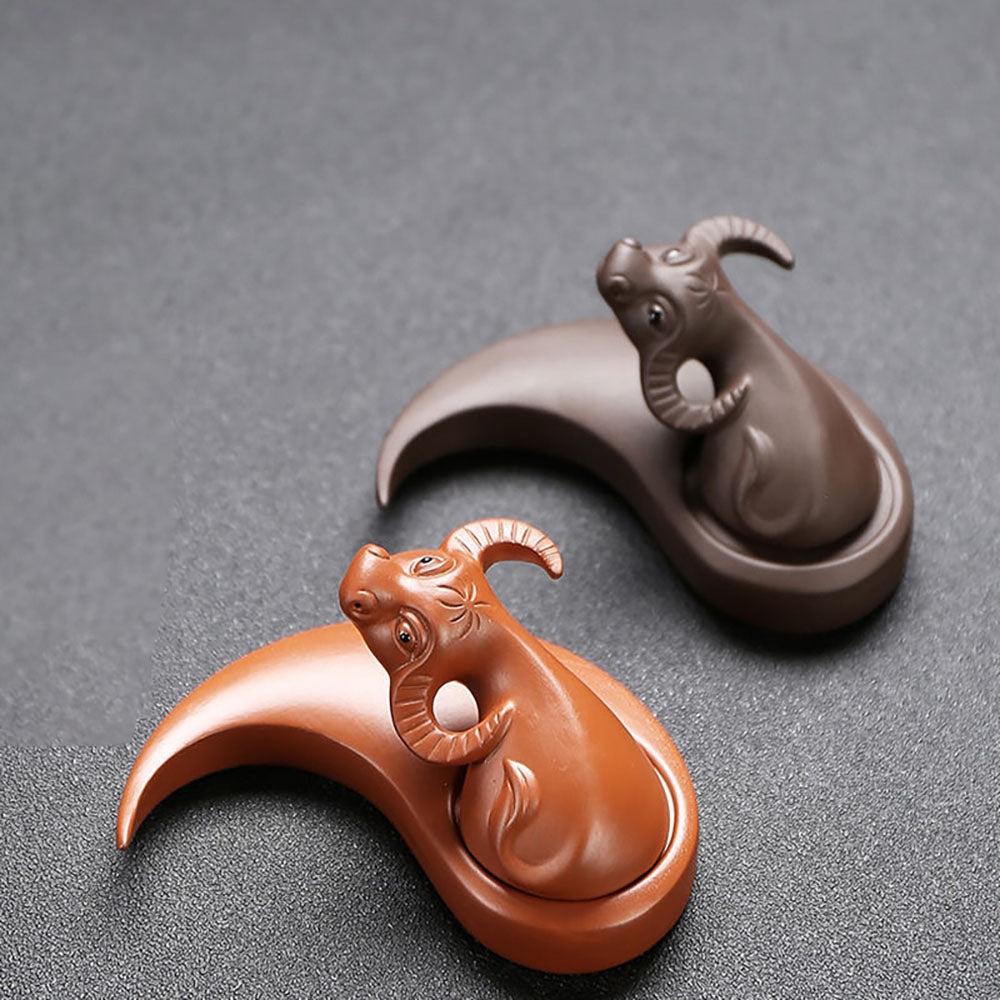 Yixing Clay Tea Pet Buffalo Eight Diagrams Hand Carved