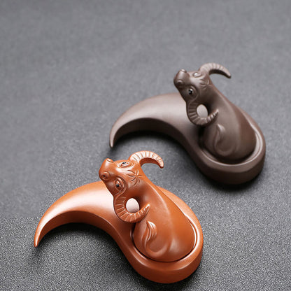 Yixing Clay Tea Pet Buffalo Eight Diagrams Hand Carved