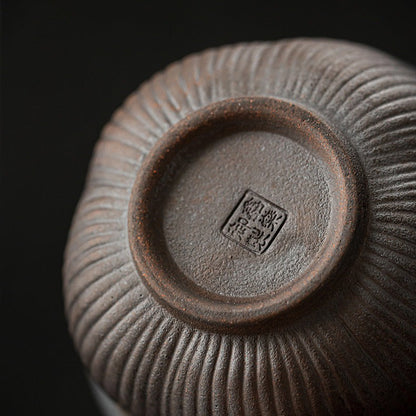 Gaiwan Teapot Lotus Coarse Pottery Handcrafted 200ml Tea Cup