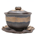 Gaiwan Teapot Lotus Coarse Pottery Handcrafted 200ml Tea Cup