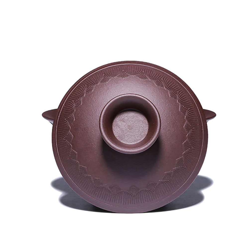 Heart Sutra Engraved – 100ml Zisha Lotus Lid