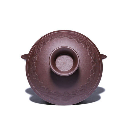 Heart Sutra Engraved – 100ml Zisha Lotus Lid