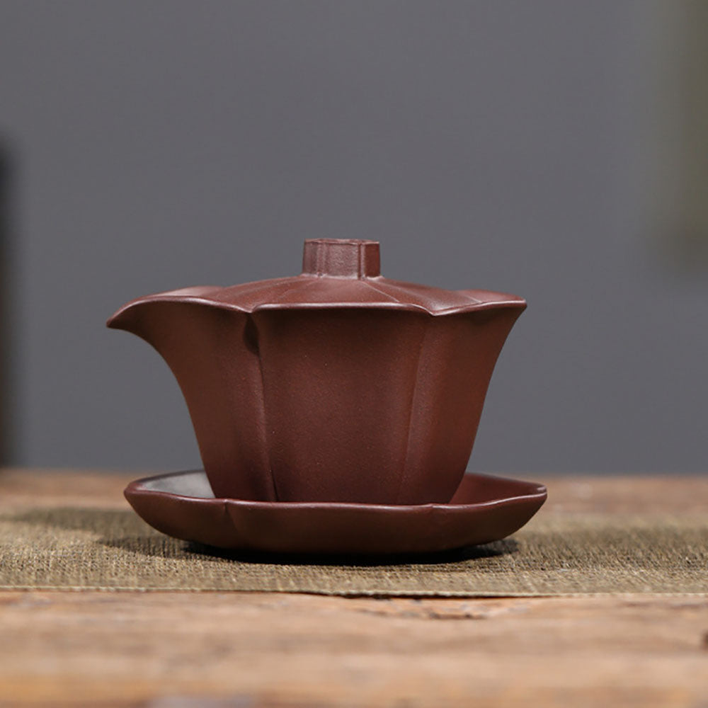 Gaiwan Yixing Lotus Clay Covered Cup Tea Bowl 180ml