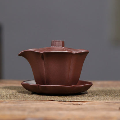 Gaiwan Yixing Lotus Clay Covered Cup Tea Bowl 180ml